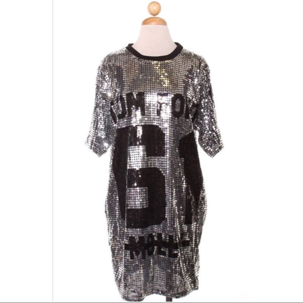 Tom Ford Silver Sequin T-Shirt dress.